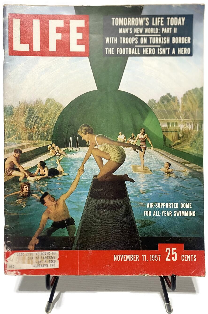 LIFE Magazine November 11 1957 Air-Supported Dome Swimming Pool Cover Story